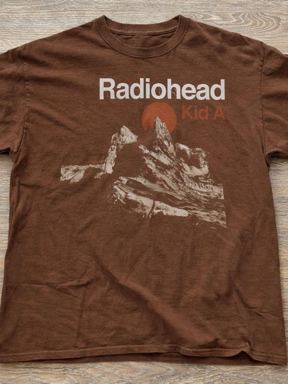 Radiohead Kid A Brown Graphic T-Shirt